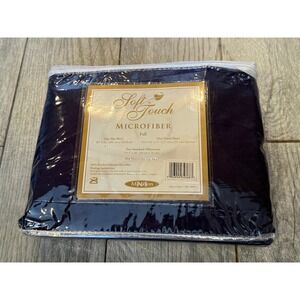 Madison Soft Touch Microfiber Full Sheet Set Navy Blue 4 Piece Bedding NWT Deep